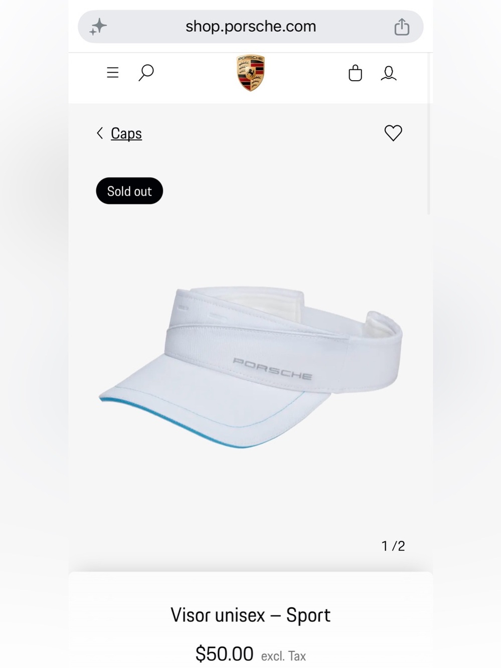 Porsche White Performance Visor - Picture 2 of 5